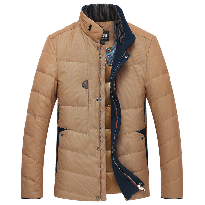 Herren Wattierte Kurzjacke mit Teddykragen und Wappenapplikation EB