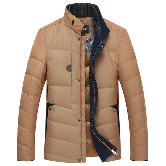Herren Wattierte Kurzjacke mit Teddykragen und Wappenapplikation EB
