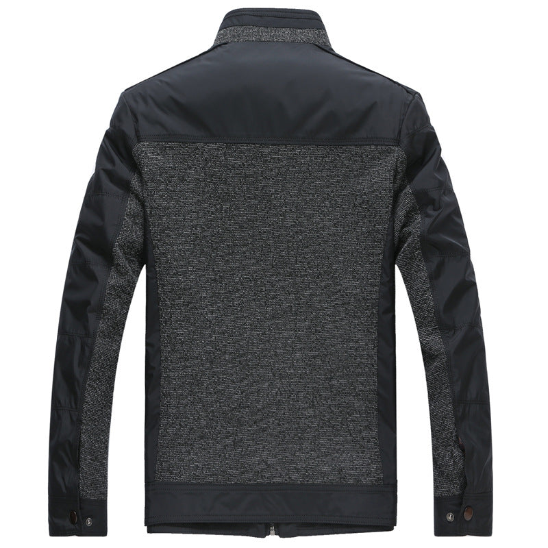 Herren Hybrid-Übergangsjacke mit gesteppter Frontpartie, Stehkragen und verdecktem Reißverschluss EB