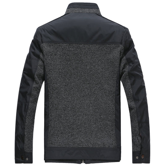 Herren Hybrid-Übergangsjacke mit gesteppter Frontpartie, Stehkragen und verdecktem Reißverschluss EB