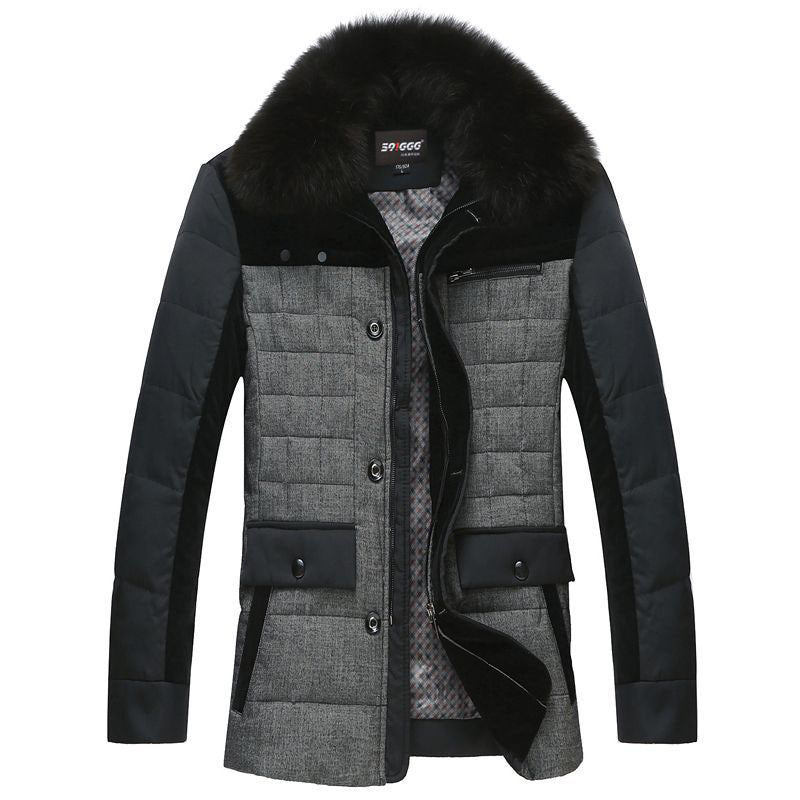 Herren Wattierte Kurzjacke mit Teddykragen und Wappenapplikation EB