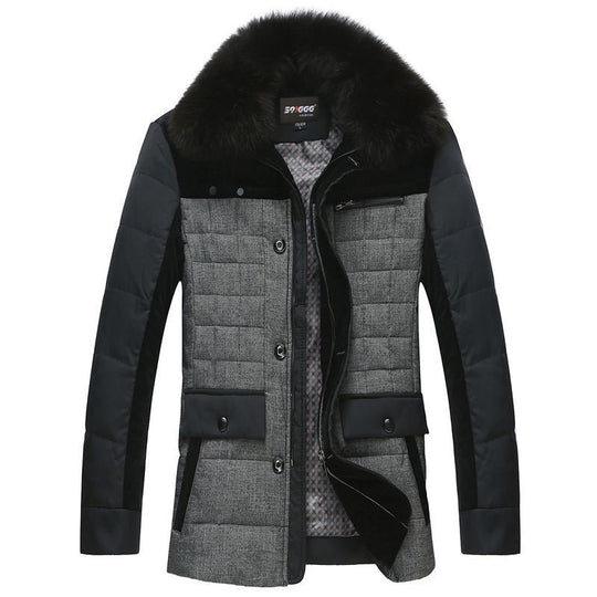 Herren Wattierte Kurzjacke mit Teddykragen und Wappenapplikation EB