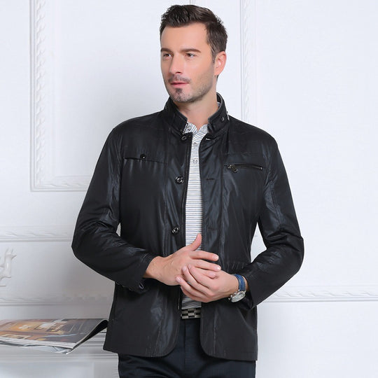 Herren Leichte Fieldjacke im City-Utility-Stil mit Stehkragen EB