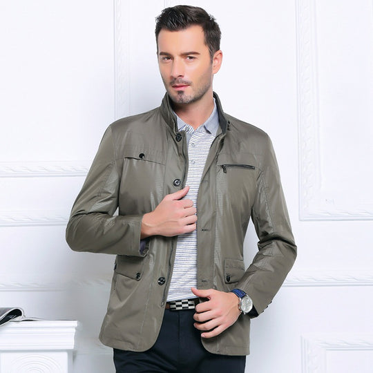 Herren Leichte Fieldjacke im City-Utility-Stil mit Stehkragen EB
