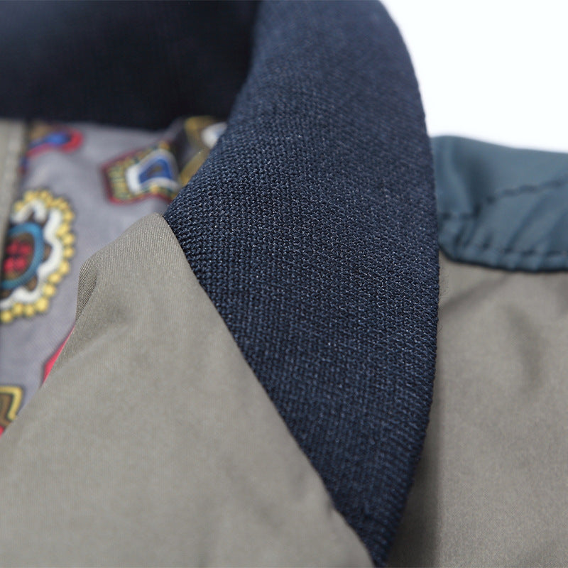 Herren Übergangsjacke mit Stehkragen und gemustertem Innenfutter EB