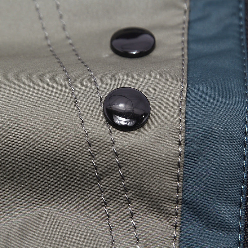 Herren Übergangsjacke mit Stehkragen und gemustertem Innenfutter EB