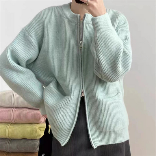 EB | Elegante Plus-Size Damen Zip-Up Cardigan für Komfort