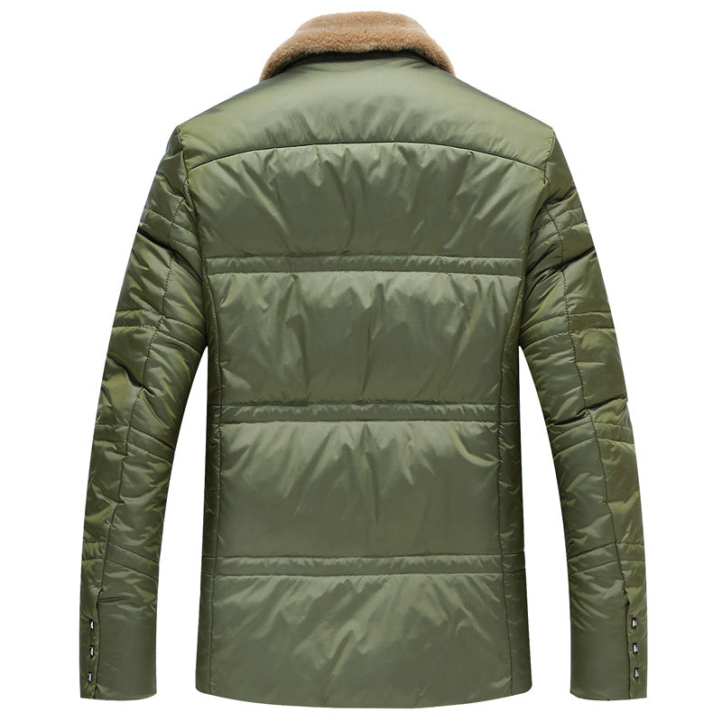 Herren Wattierte Kurzjacke mit Teddykragen und Wappenapplikation EB
