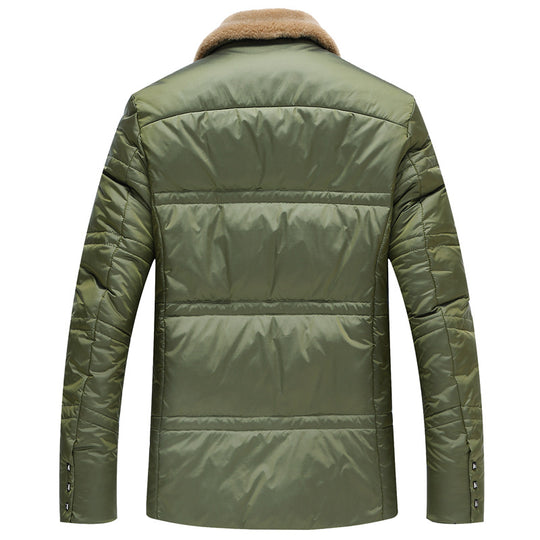 Herren Wattierte Kurzjacke mit Teddykragen und Wappenapplikation EB