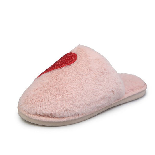 Damen Flauschige Hausschuhe mit funkelndem Herz-Design EB