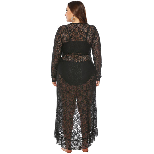Damen eleganter Spitzen-Strandüberwurf EB
