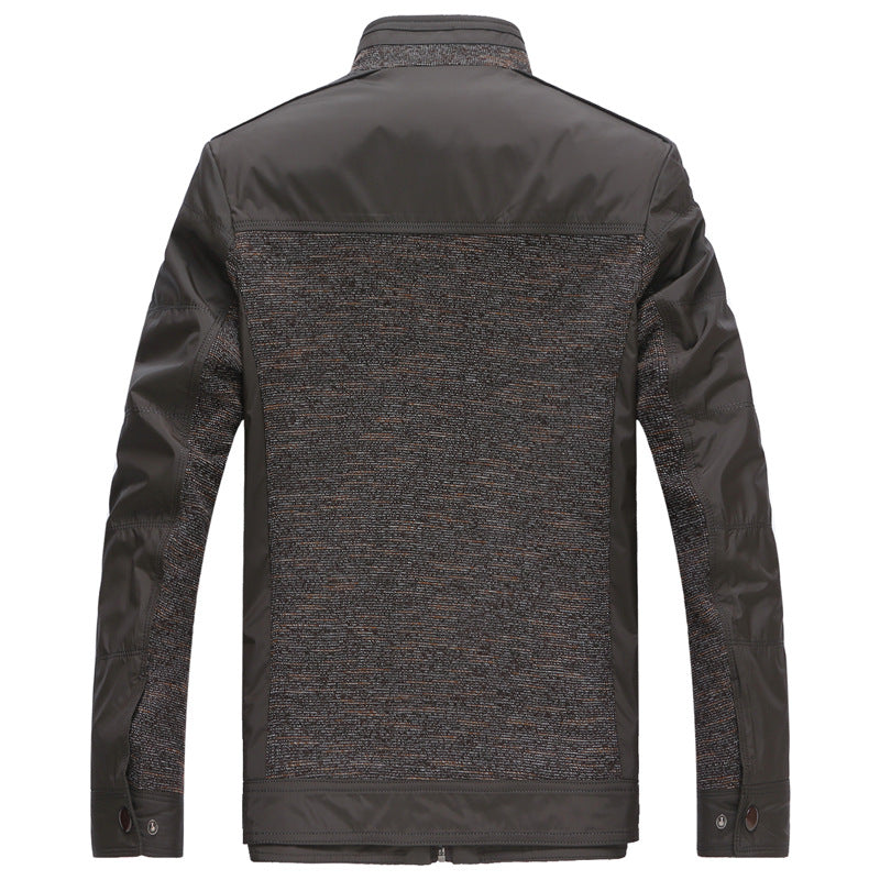 Herren Hybrid-Übergangsjacke mit gesteppter Frontpartie, Stehkragen und verdecktem Reißverschluss EB