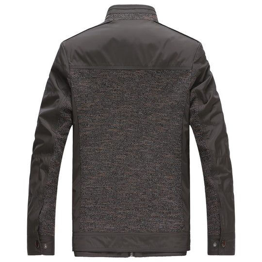 Herren Hybrid-Übergangsjacke mit gesteppter Frontpartie, Stehkragen und verdecktem Reißverschluss EB