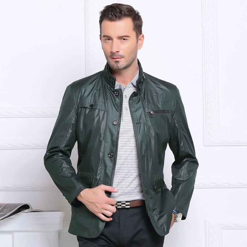 Herren Leichte Fieldjacke im City-Utility-Stil mit Stehkragen EB