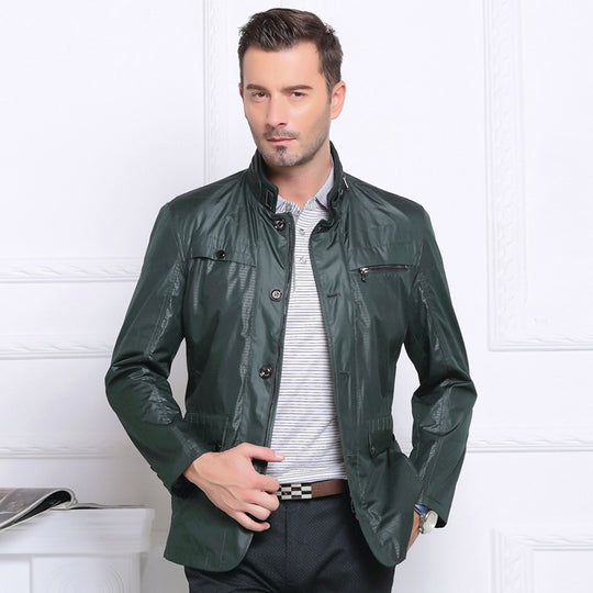 Herren Leichte Fieldjacke im City-Utility-Stil mit Stehkragen EB