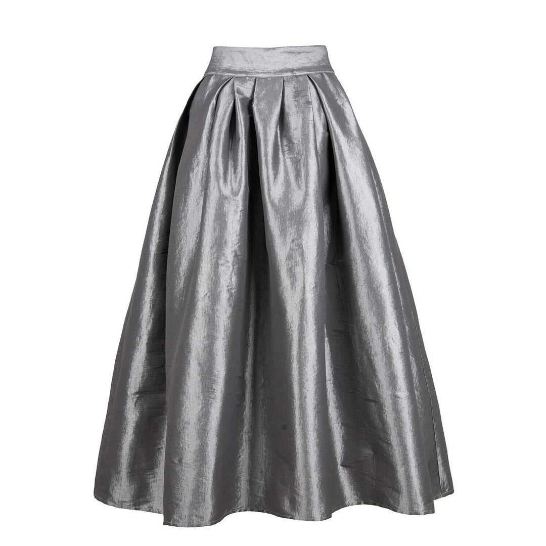 Damen Maxirock aus schimmerndem Satin mit weitem Schnitt EB