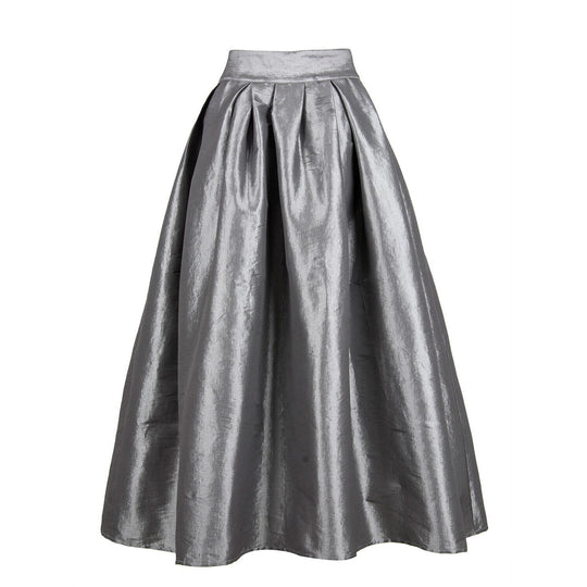 Damen Maxirock aus schimmerndem Satin mit weitem Schnitt EB
