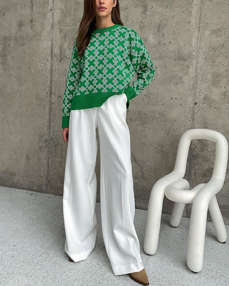 EB | Muster Strickpullover Weich und Trendy Statement-look