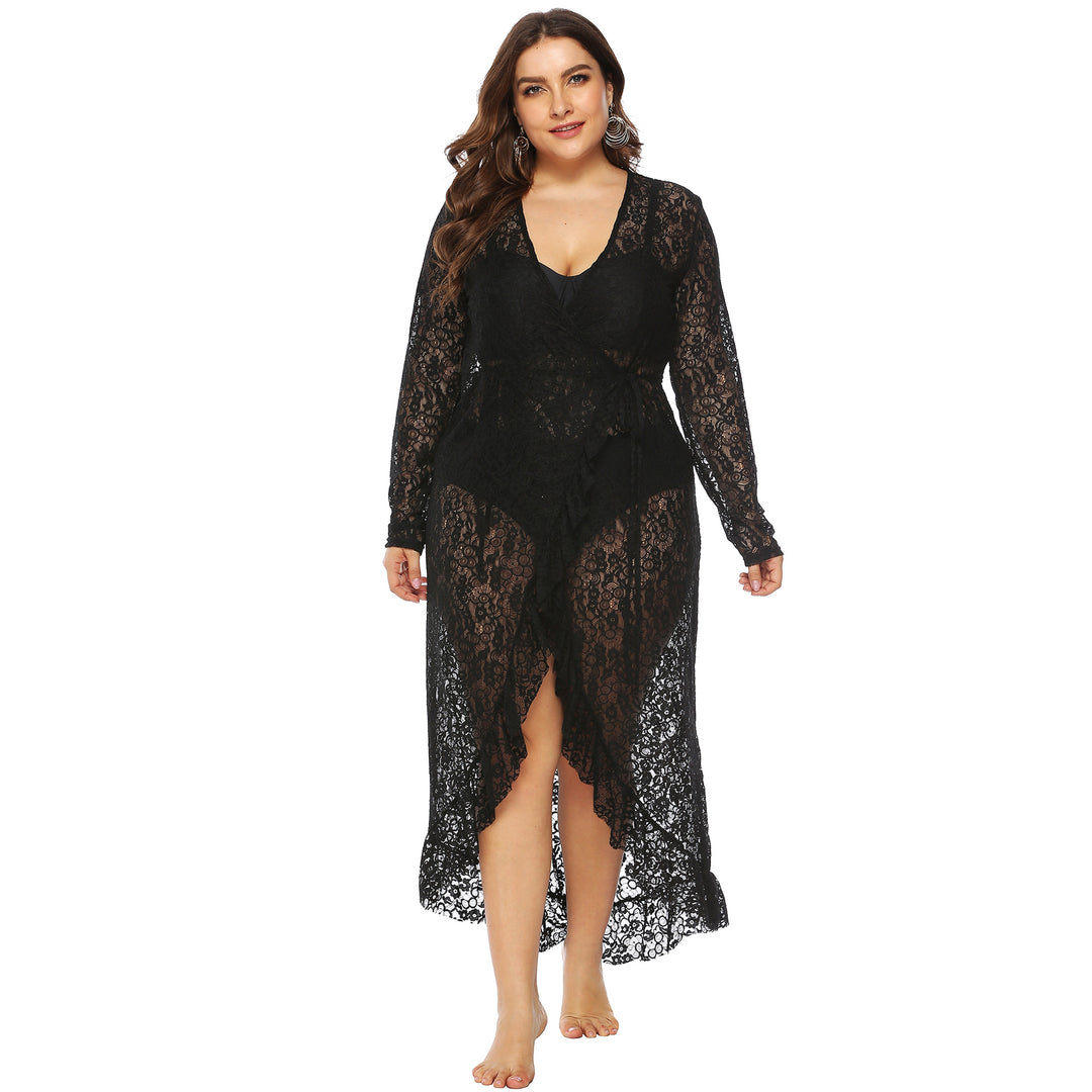 Damen eleganter Spitzen-Strandüberwurf EB