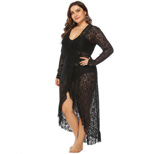 Damen eleganter Spitzen-Strandüberwurf EB
