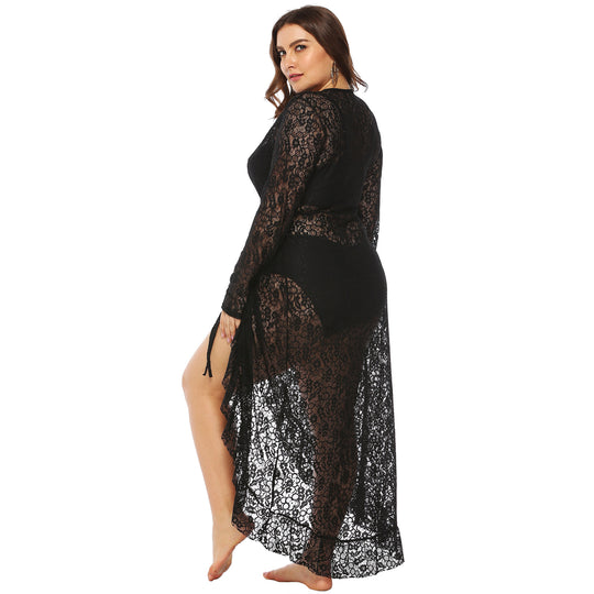 Damen eleganter Spitzen-Strandüberwurf EB