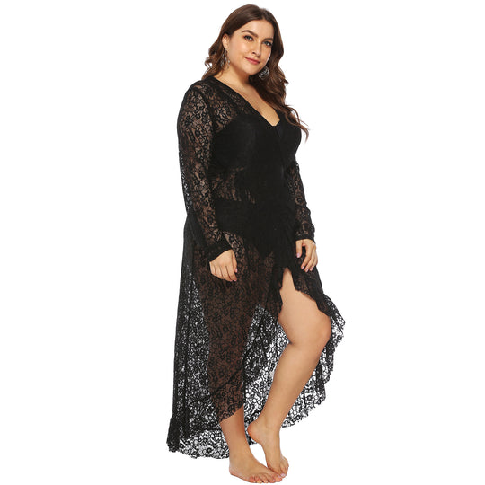 Damen eleganter Spitzen-Strandüberwurf EB