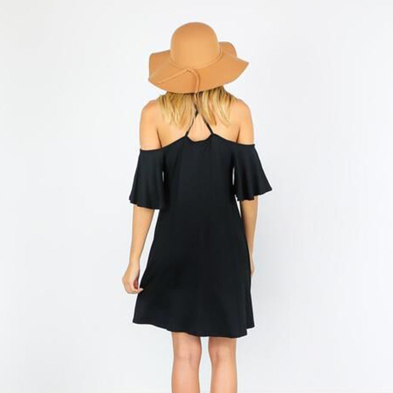 Damen Sommerliches Kleid mit schulterfreier Optik und fließendem Schnitt EB