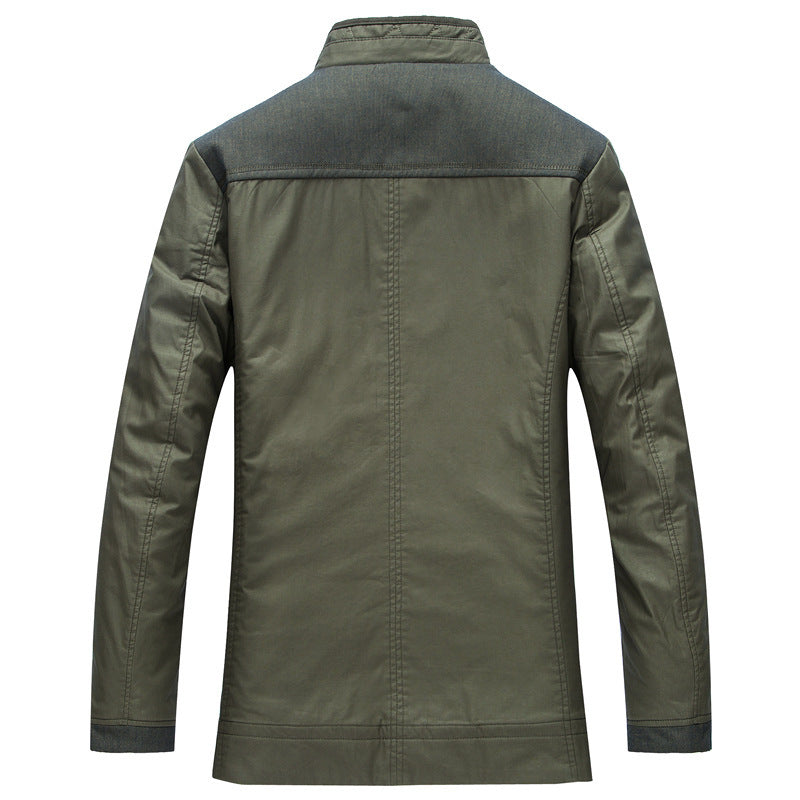 Herren Übergangsjacke im Fieldcoat-Stil mit Stehkragen und kariertem Innenfutter EB