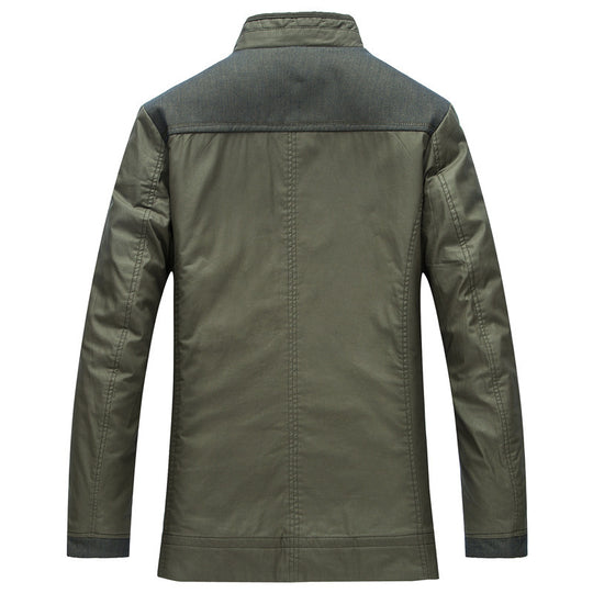 Herren Übergangsjacke im Fieldcoat-Stil mit Stehkragen und kariertem Innenfutter EB
