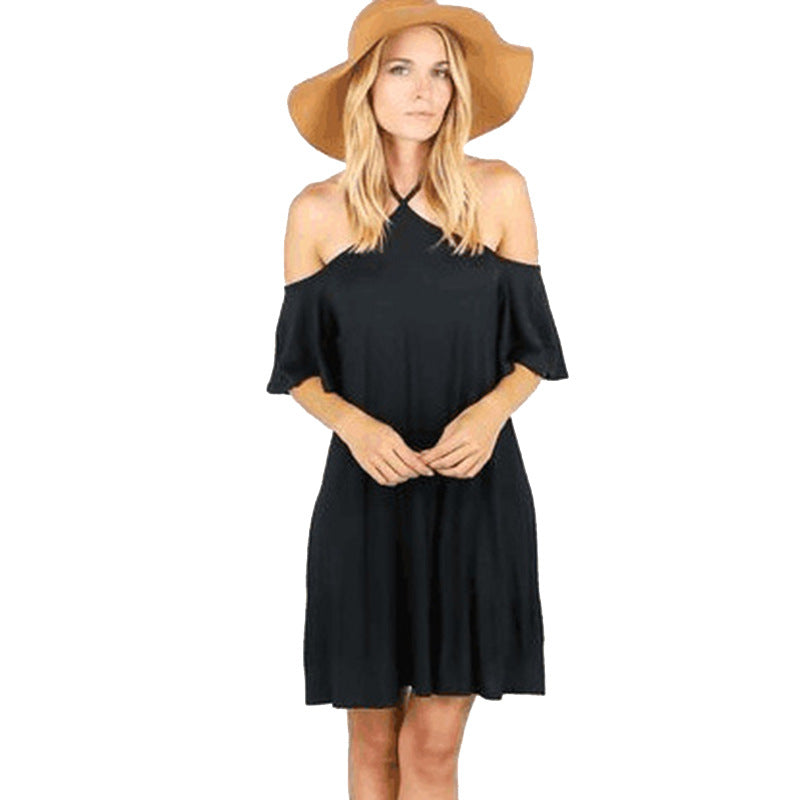 Damen Sommerliches Kleid mit schulterfreier Optik und fließendem Schnitt EB