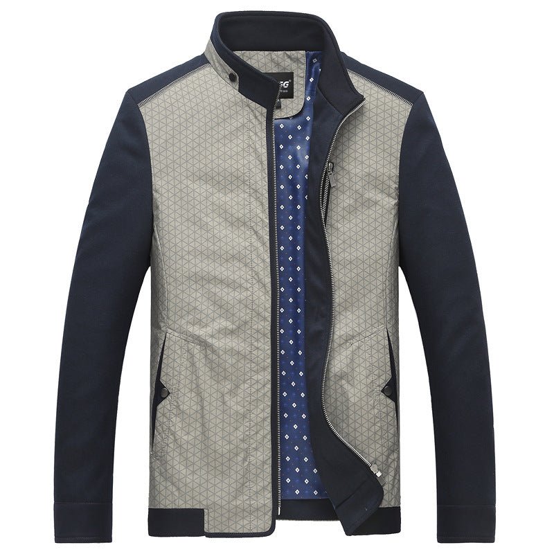 Herren Hybrid-Übergangsjacke mit gesteppter Front, Jersey-Ärmeln und Stehkragen EB