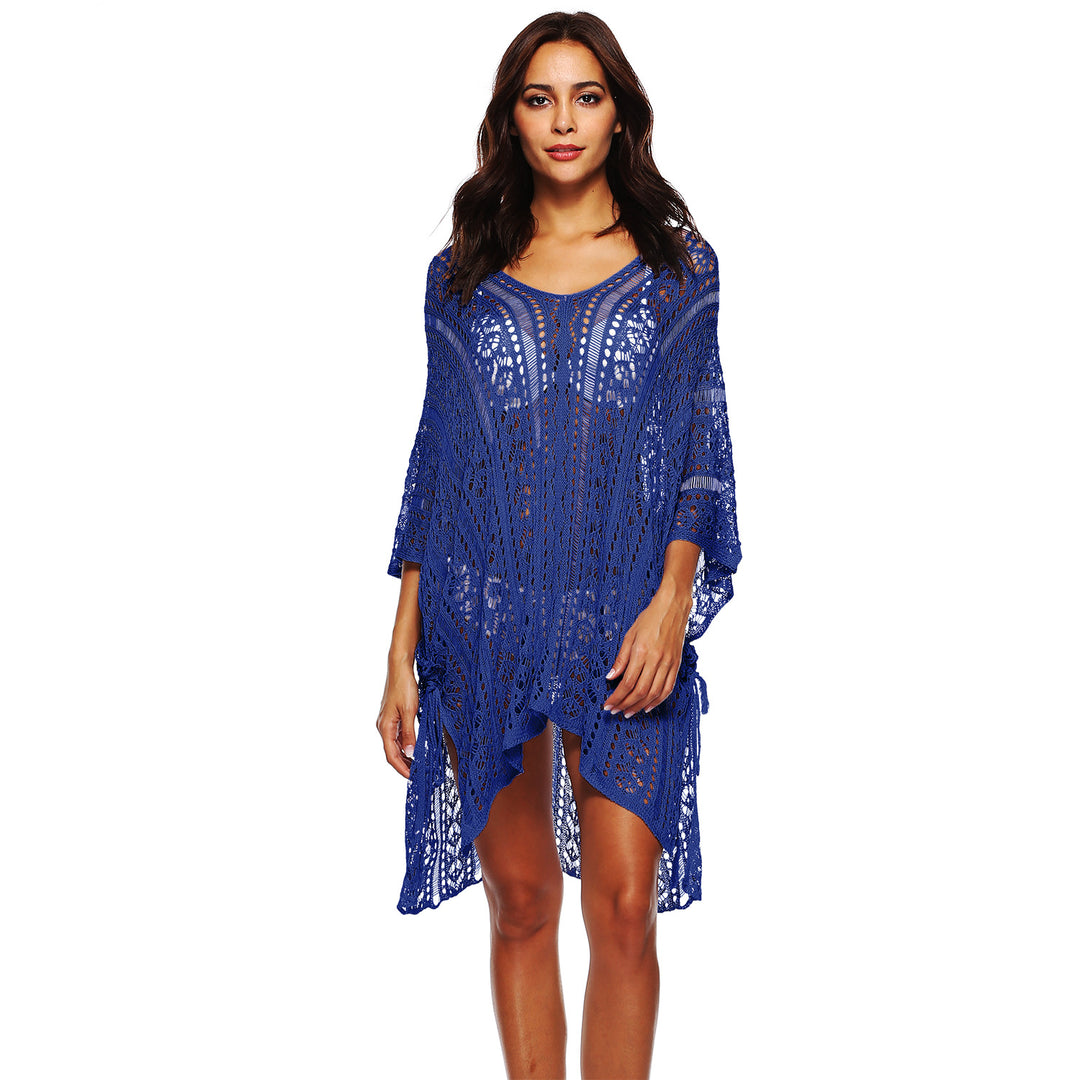 Damen Häkel-Strandtunika mit elegantem Schnitt und durchbrochenen Details EB