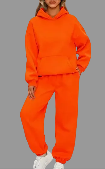 Damen Oversized Hoodie und weit geschnittene Jogginghose Set EB