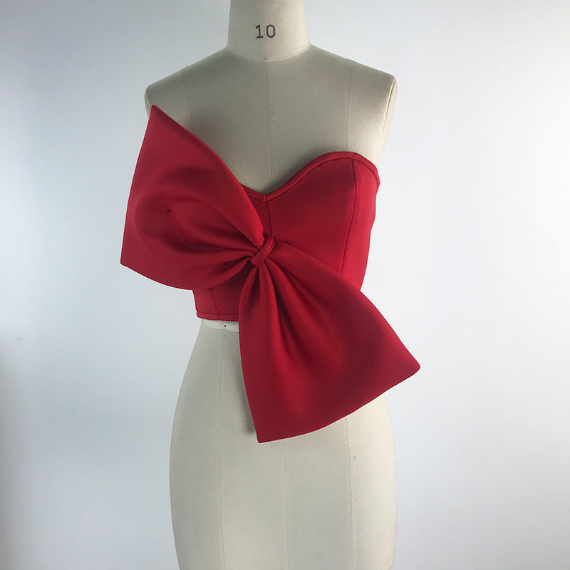 Damen Cropped Top mit dekorativem Schleifen-Design EB