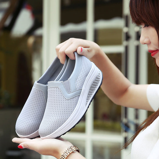 Damen nan komfortabler Schlupf-Sneaker aus luftiger Netzstruktur mit dämpfender Keilsohle EB