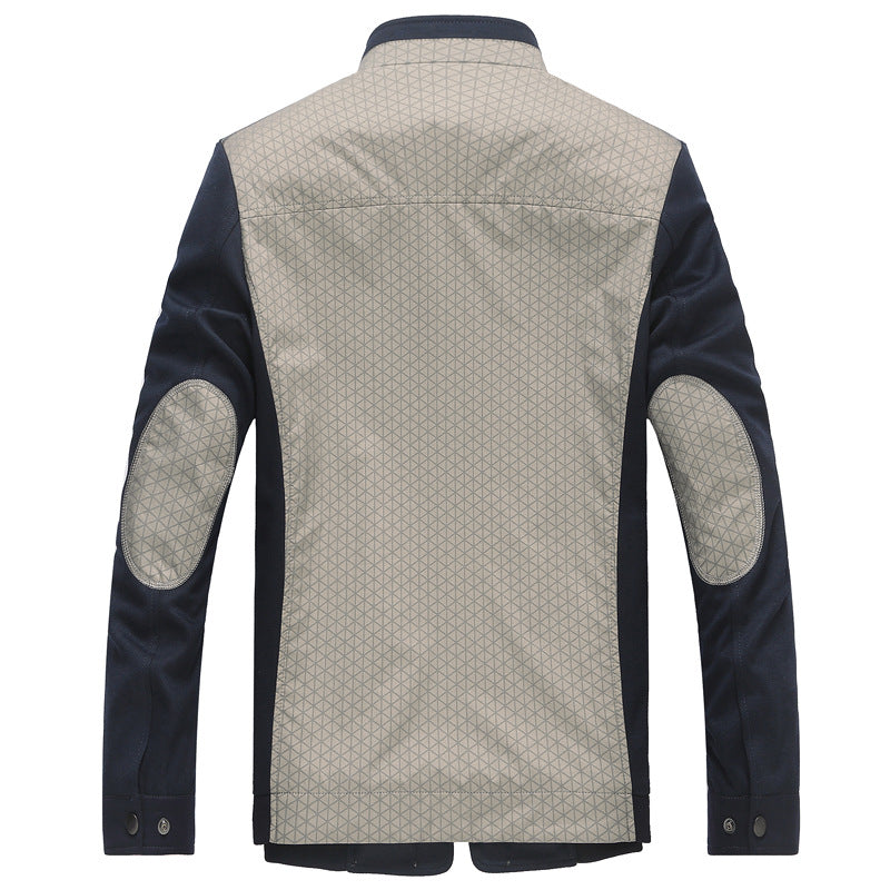 Herren Hybrid-Übergangsjacke mit gesteppter Front, Jersey-Ärmeln und Stehkragen EB