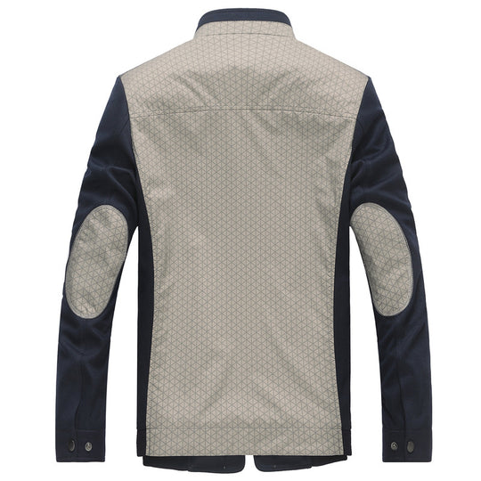 Herren Hybrid-Übergangsjacke mit gesteppter Front, Jersey-Ärmeln und Stehkragen EB