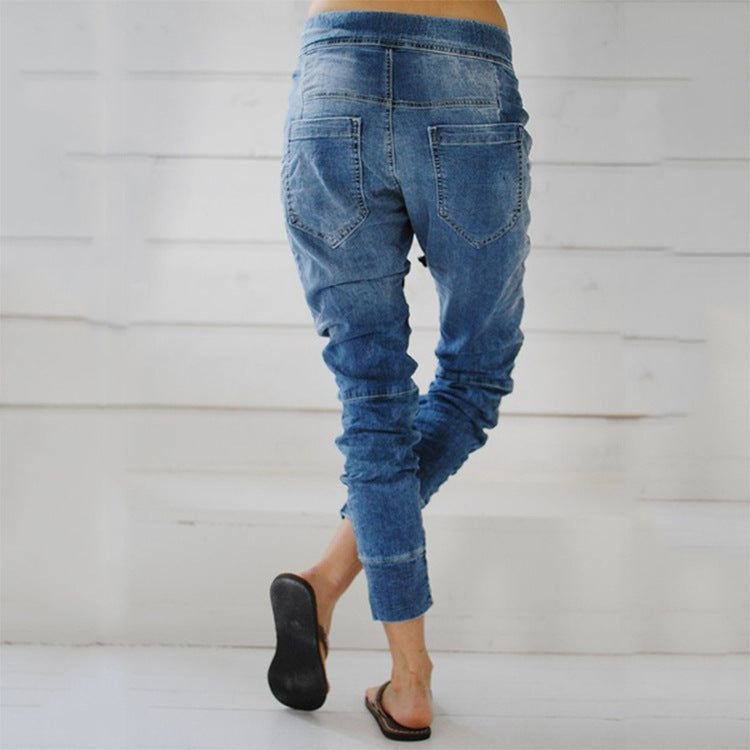 Damen Cargohose im lässigen Denim-Style mit Gummizug EB