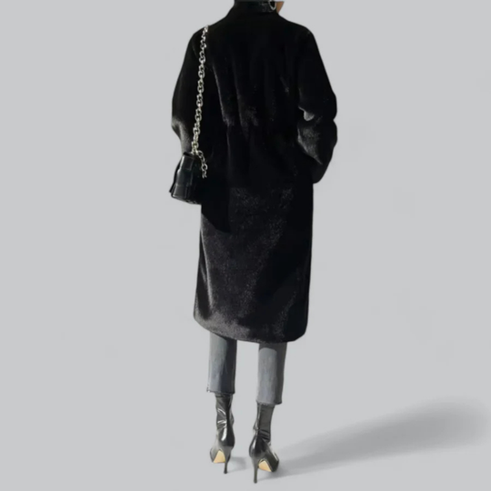 EB | Lange Winter Warme Trench Mantel - Schwarz