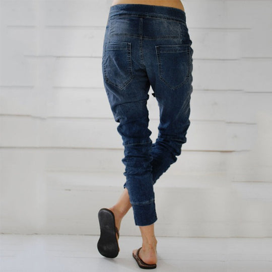 Damen Cargohose im lässigen Denim-Style mit Gummizug EB