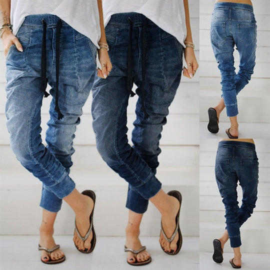Damen Cargohose im lässigen Denim-Style mit Gummizug EB