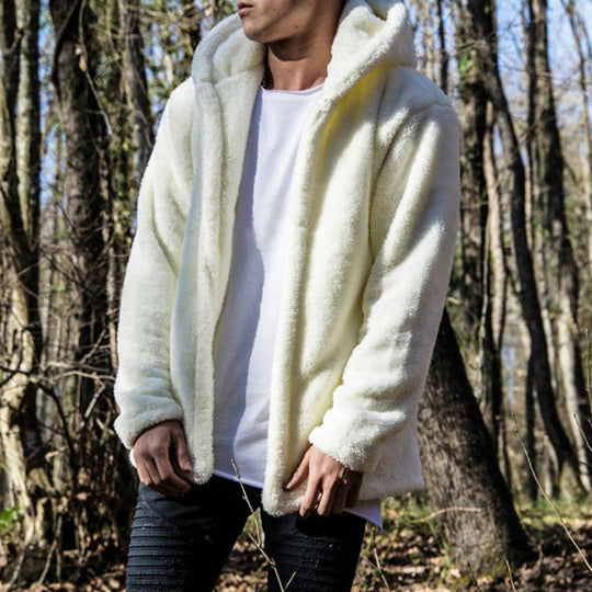 Herren Kuschelige Fleecejacke mit Kapuze EB