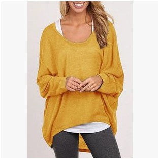 Damen lässiger Oversized Pullover mit weit geschnittenen Ärmeln und lässigem Fall EB