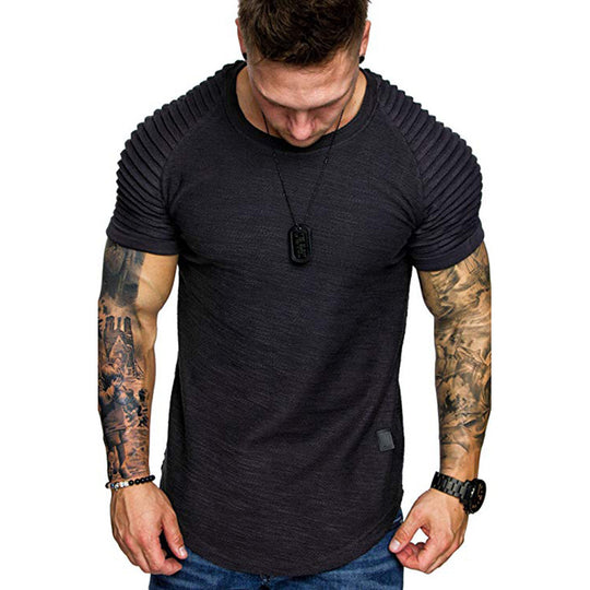Herren modisches T-Shirt mit strukturierten Ärmeln EB