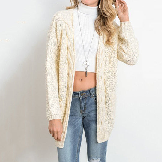 Damen Strickcardigan mit gemütlicher Oversized-Passform und Taschen EB