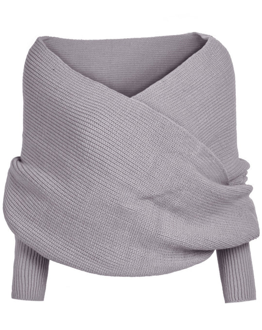 Damen weich gestrickter Schal mit modischem Knoten-Design EB