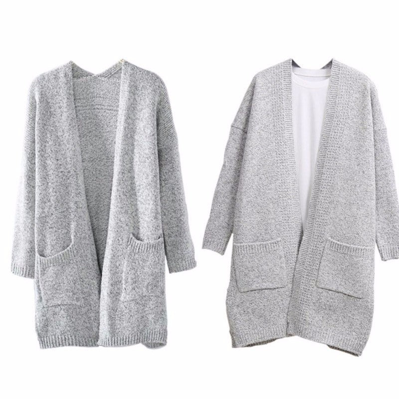 Damen Strickcardigan mit tiefen Taschen und lässigem Schnitt EB