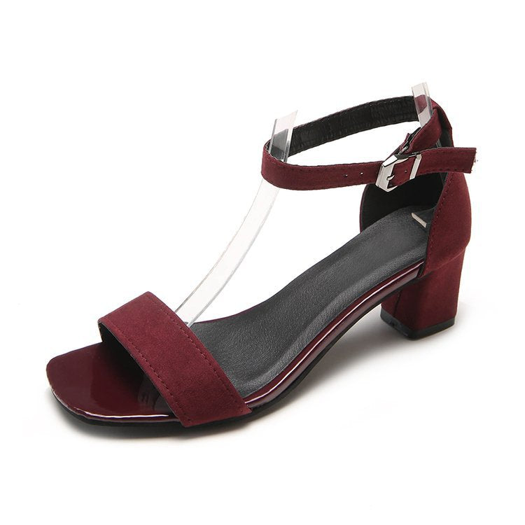 Damen nan elegante Sandalette im minimalistischen Design mit quadratischer Zehenpartie und verstellbarem Knöchelriemen EB