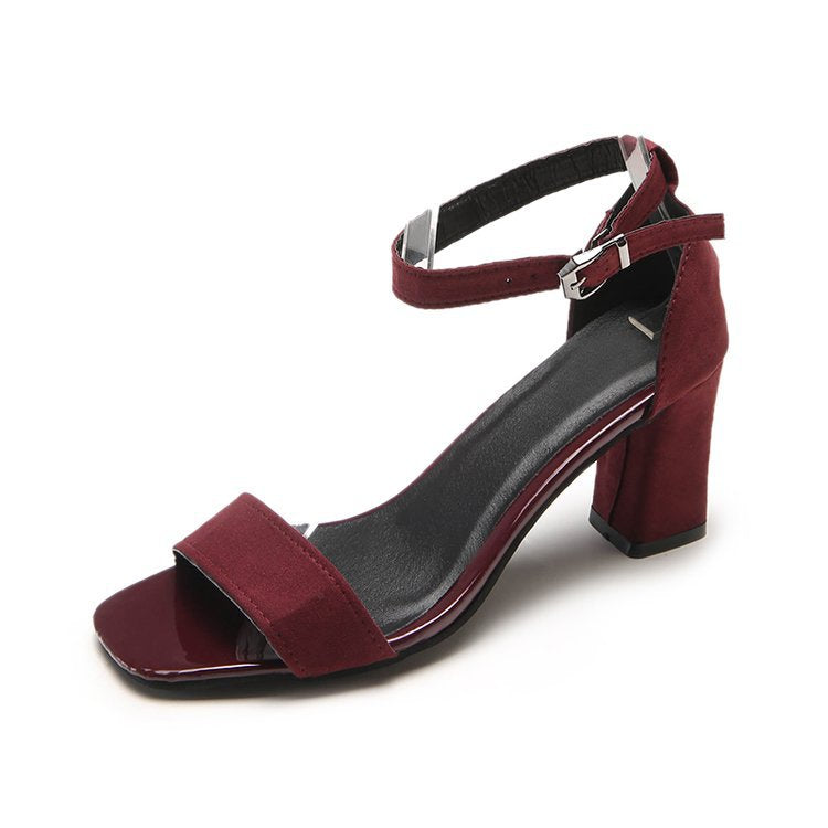 Damen Sandaletten mit transparentem Riemendesign und bequemen Blockabsatz EB