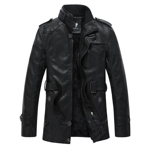 Herren Kunstlederjacke mit weichem Innenfutter EB